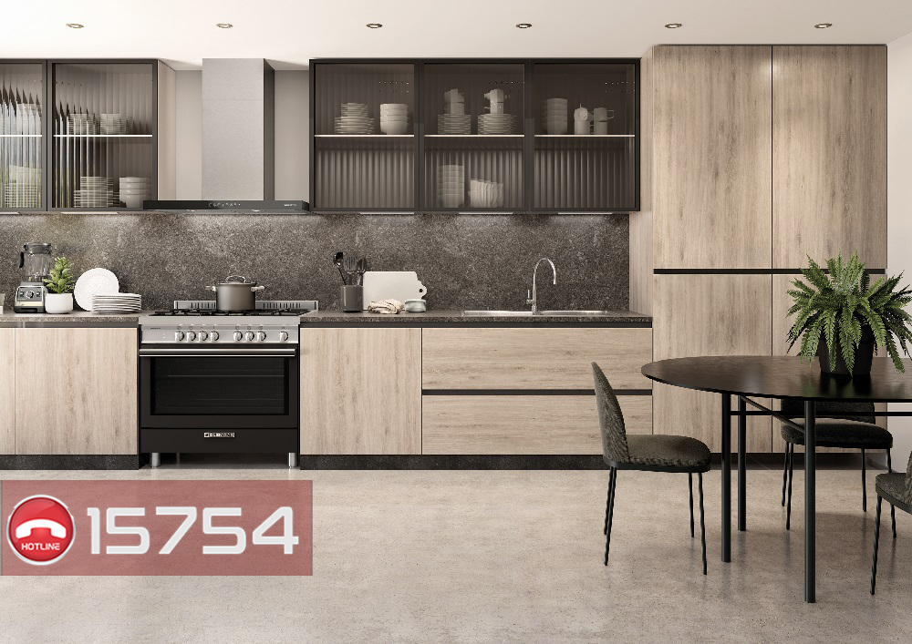 مطبخ حديث وفرن جليم جاز بداخله